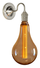  WS157SNS165AM - Wall Sconce Retro Satin Nickel E26 LED Amber S165 Bulb